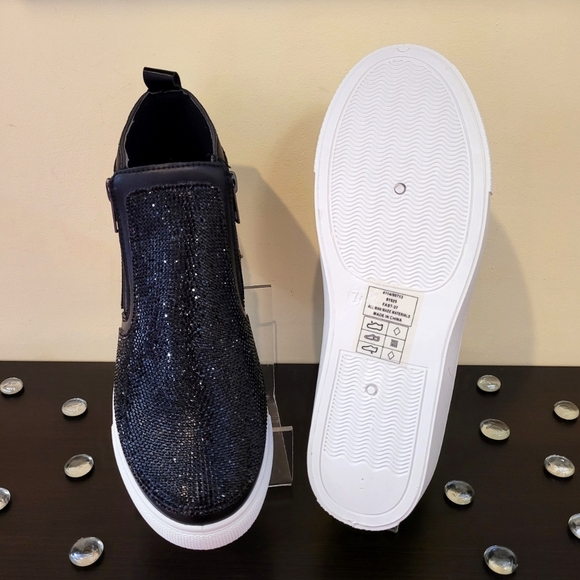 Outwoods Black Bling High Top Sneakers - Picture 3 of 4